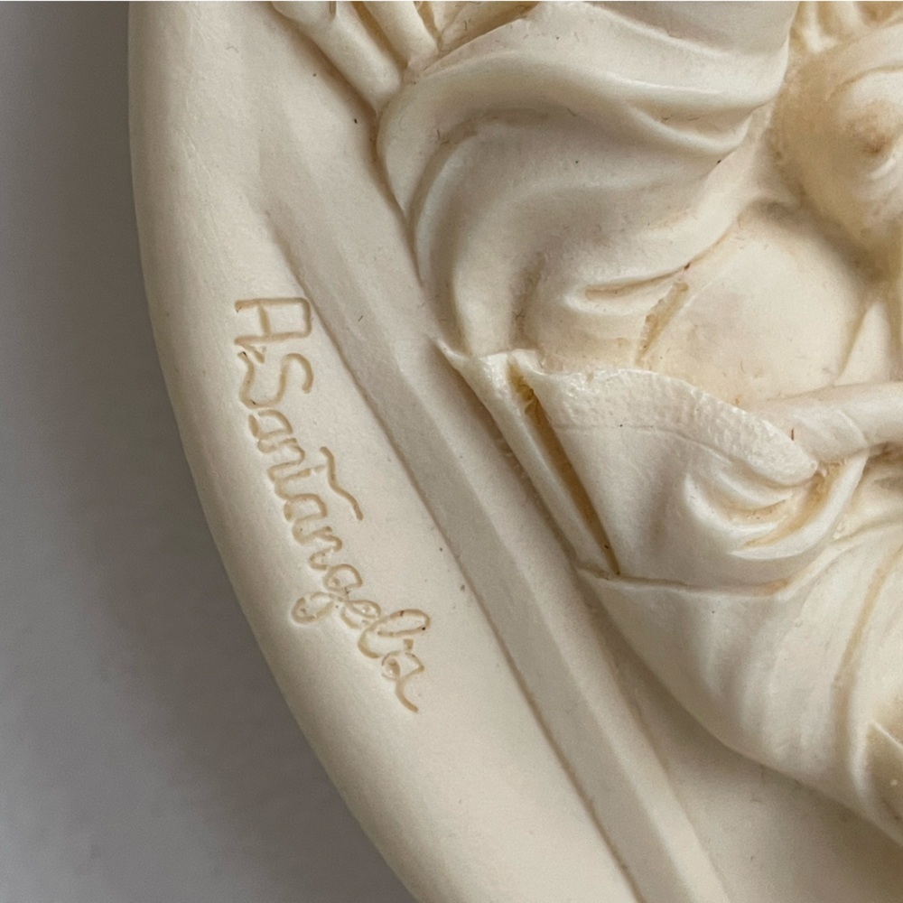 A.SANTANGELA  RENAISSANCE STYLE PLATE ALABASTER WALL DECORE - Picture 3 of 8